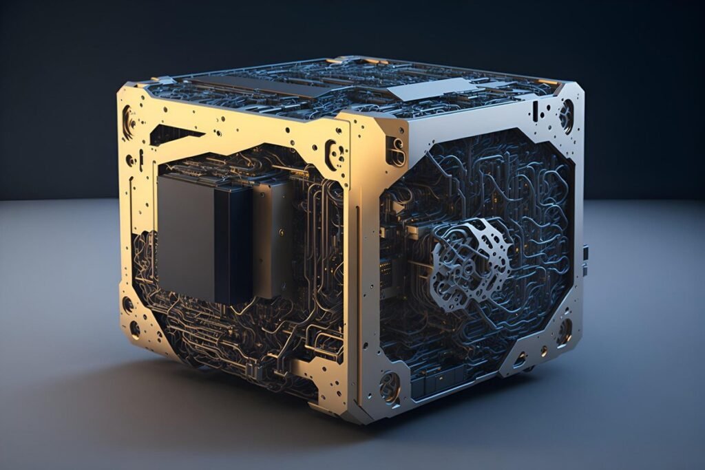 Quantum computing revolutionizing industries in 2025 with futuristic quantum circuits and high-speed calculations