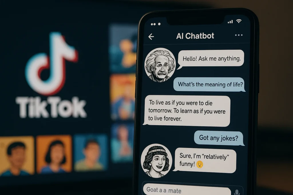 TikTok viral app simulating conversations with historical figures via AI